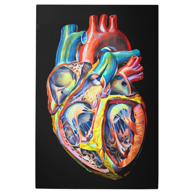 colorful human heart anatomy abstract art (Front)