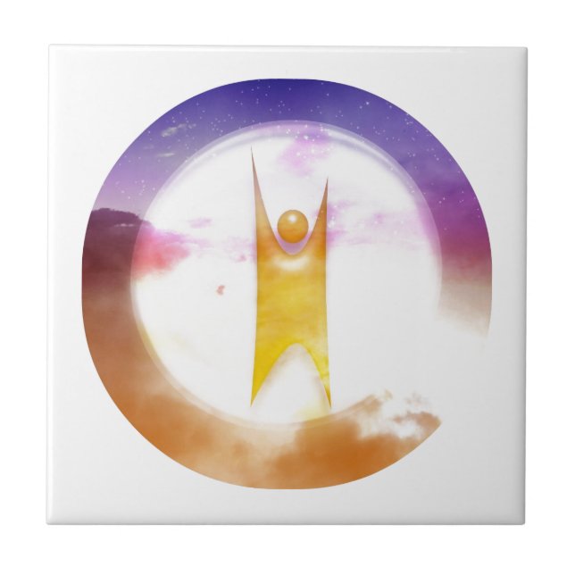 Colorful Humanism Symbol Ceramic Tile (Front)
