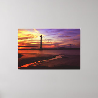 Colorful Humber Bridge Sunset photo Canvas Print