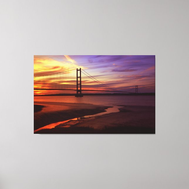 Colorful Humber Bridge Sunset photo Canvas Print (Front)