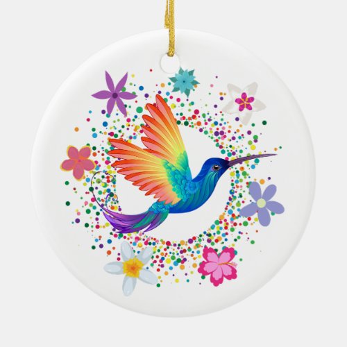 Colorful Humming Bird Ceramic Ornament