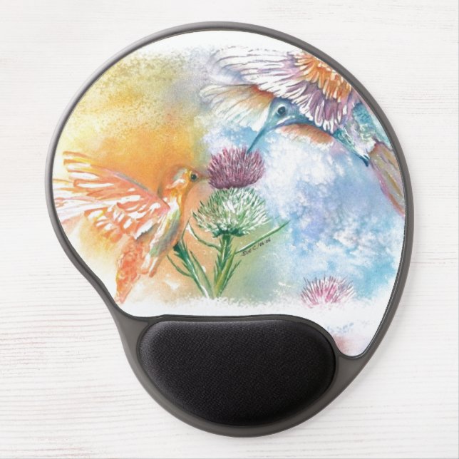 COLORFUL HUMMING BIRDS GEL MOUSE PAD (Front)