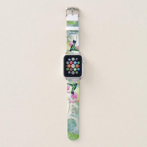  Colorful Hummingbird and Flowers   Apple Watch Band