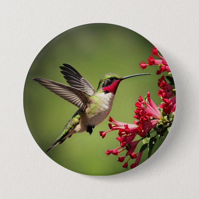 Colorful Hummingbird Button (Front)