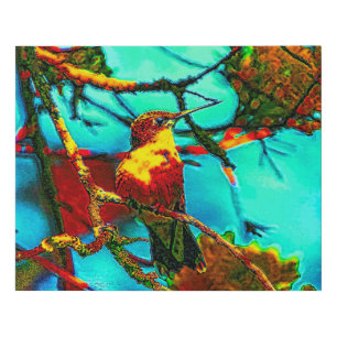 Colorful Hummingbird Faux Canvas Print
