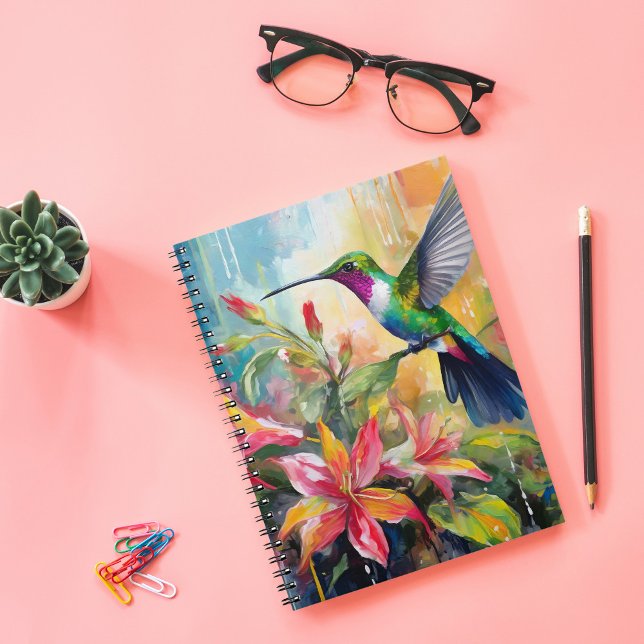 Colorful Hummingbird Modern Art Notebook (Creator Uploaded)