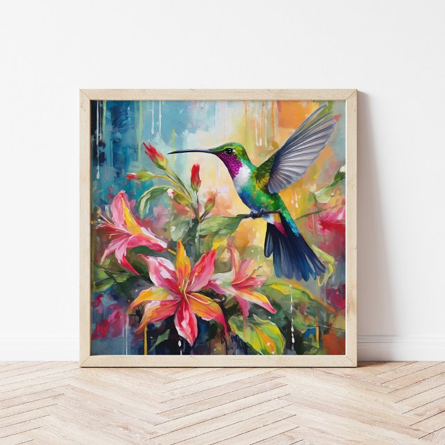 Colorful Hummingbird Modern Art Poster (Creator Uploaded)