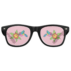Colorful Hummingbird on Hibiscus Tropical Flower Retro Sunglasses