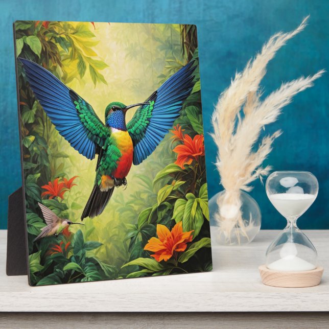 Colorful Hummingbird Plaque (Side)