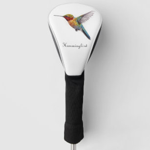 Colorful hummingbird pointillism customizable golf head cover