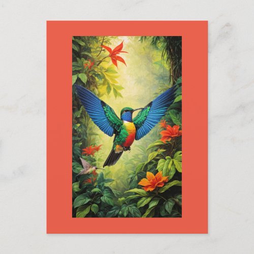 Colorful Hummingbird Postcard