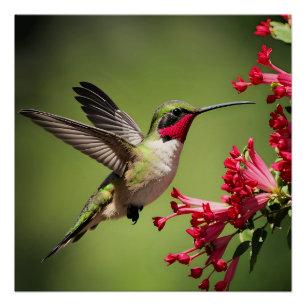 Colorful Hummingbird Poster