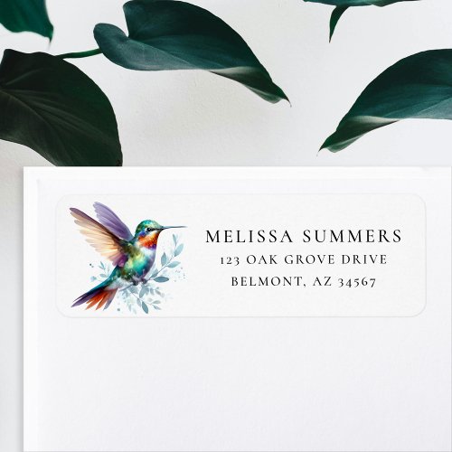 Colorful Hummingbird Return Address Label