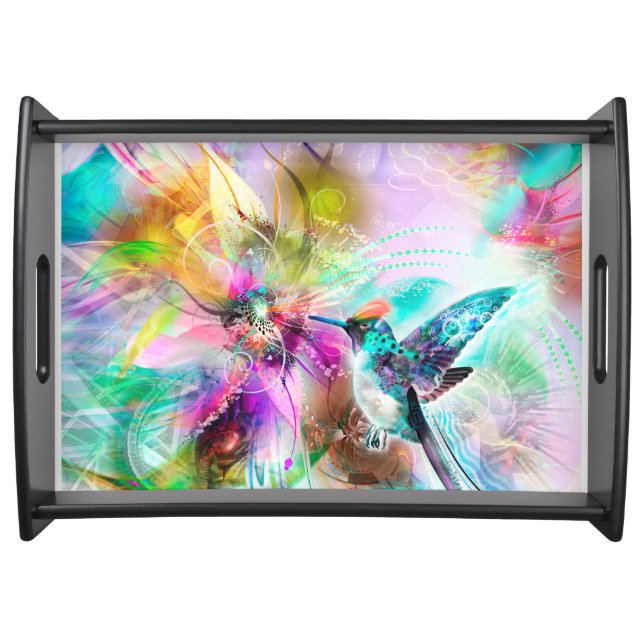 Colorful Hummingbird Serving Tray (Front)