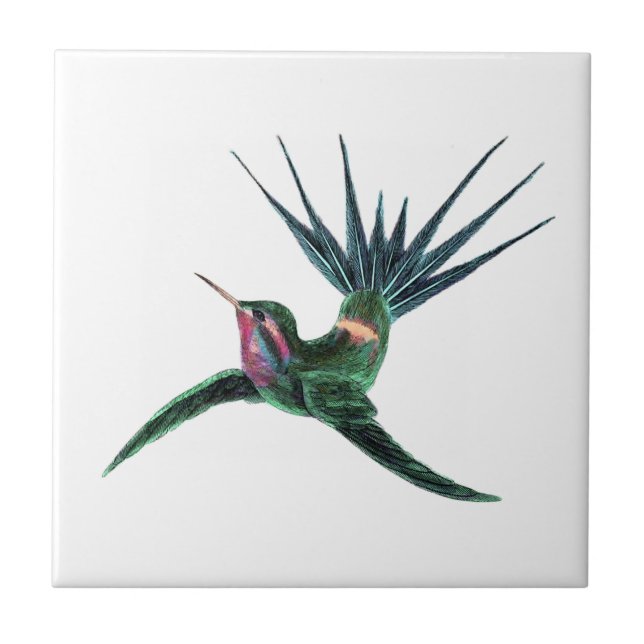 Colorful Hummingbird Tile (Front)