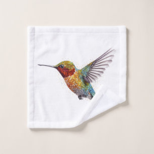 Colorful Hummingbird Trio Garden Retreat Decor Bath Towel Set