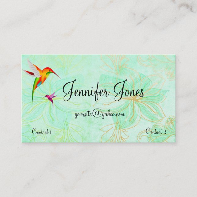 Colorful Hummingbirds 2 Business Card (Front)