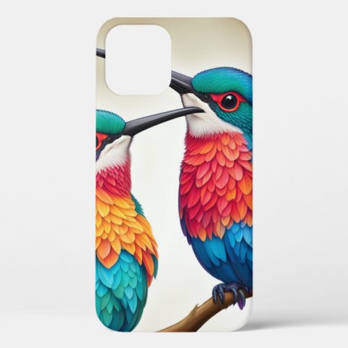 Colorful hummingbirds iPhone 12 case