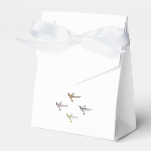 Colorful Hummingbirds Favor Boxes (Front Side)