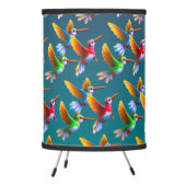 Colorful Hummingbirds in Flight Tripod Lamp (Left)