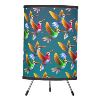 Colorful Hummingbirds in Flight