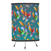 Colorful Hummingbirds in Flight Tripod Lamp (Back)