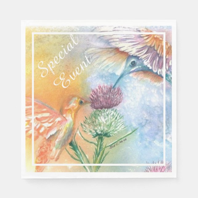 Colorful Hummingbirds Napkins (Front)