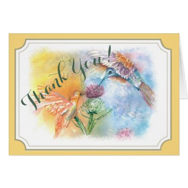 COLORFUL HUMMINGBIRDS THANK YOU CARD COLORFUL HUMMINGBIRDS THANK YOU CARD