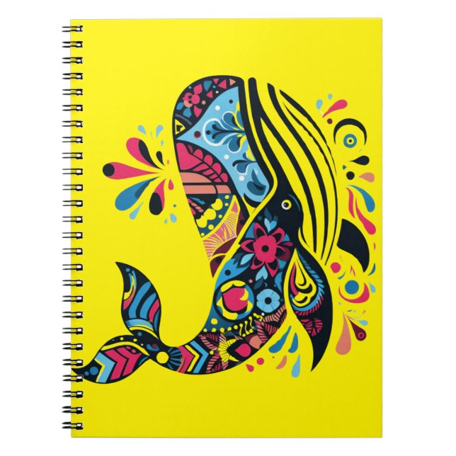 Colorful Humpback Whale  Notebook (Front)