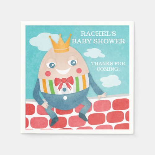 Colorful Humpty Dumpty Baby Shower Paper Napkins