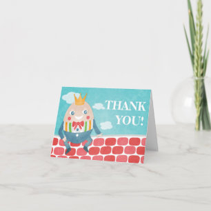 Colorful Humpty Dumpty Baby Shower Thank You Card