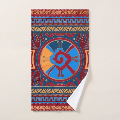 Colorful Hunab Ku Mayan symbol 3 Bath Towel Set