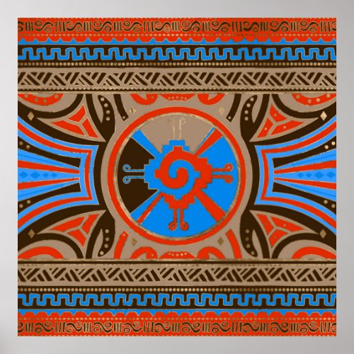 Colorful Hunab Ku Mayan symbol 4 Poster