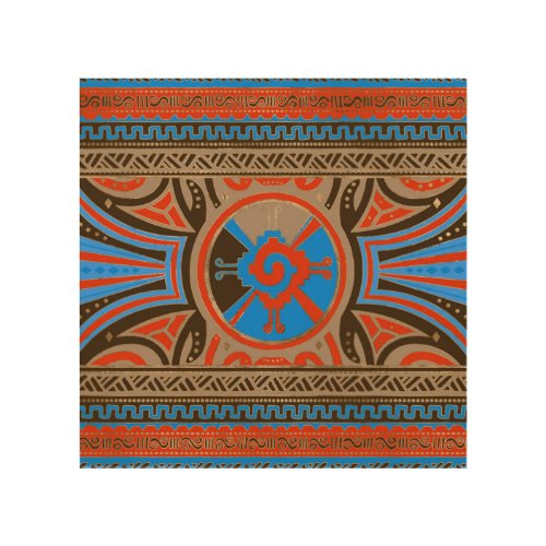 Colorful Hunab Ku Mayan symbol 4 Wood Wall Art