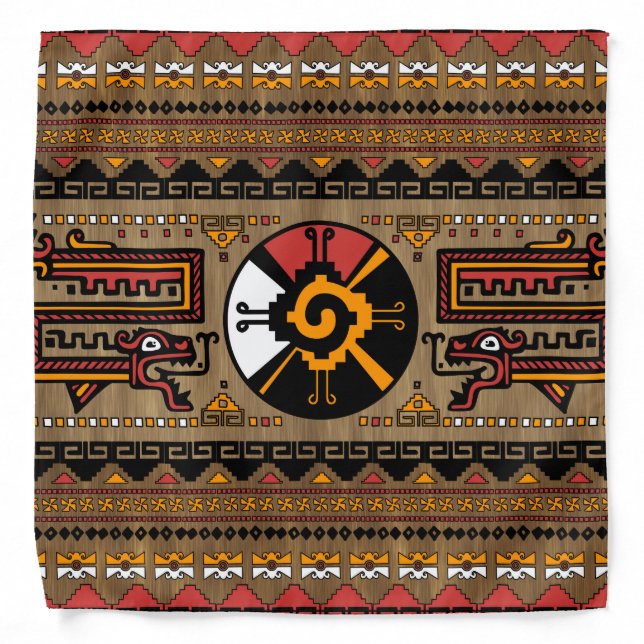 Colorful Hunab Ku Mayan symbol #5 Bandana (Front)