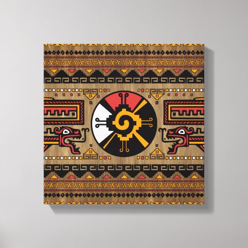 Colorful Hunab Ku Mayan symbol 5 Canvas Print