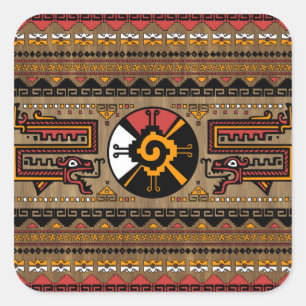 Colorful Hunab Ku Mayan symbol #5 Square Sticker