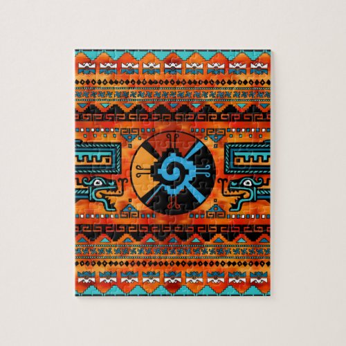 Colorful Hunab Ku Mayan symbol 6 Jigsaw Puzzle