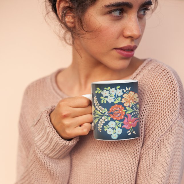 colorful Hungarian flowers Coffee Mug (Creator Uploaded)