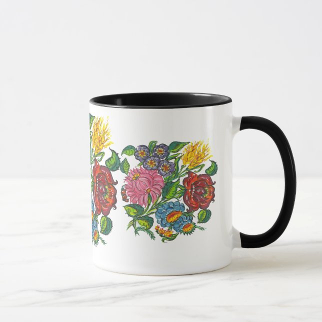 Colorful Hungarian Flowers Mug (Right)