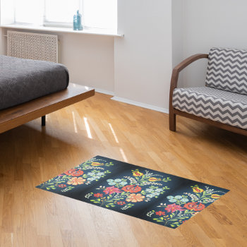 Colorful Hungarian Flowers Rug by almawad at Zazzle
