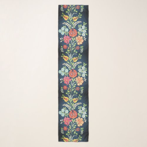 Colorful Hungarian flowers Scarf