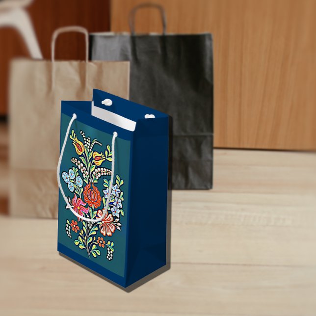 Colorful Hungarian Flowers Small Gift Bag (Creator Uploaded)