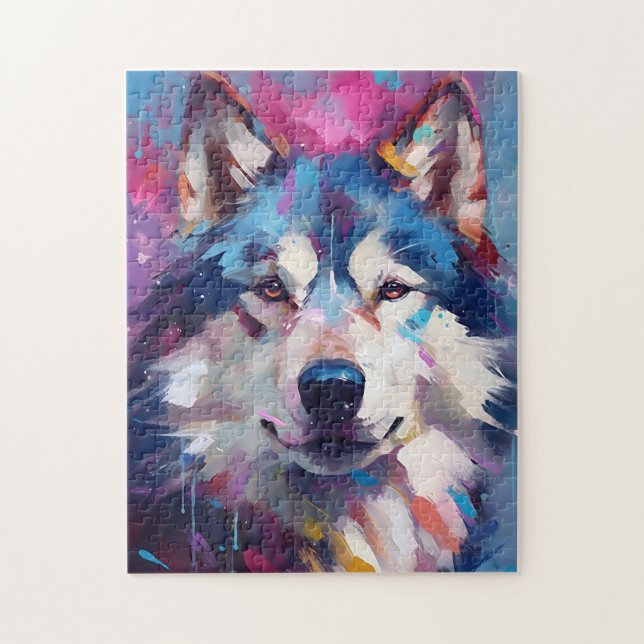 Colorful Husky Jigsaw Puzzle (Vertical)