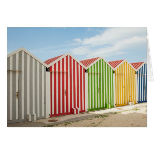 Colorful Huts On Beach Cards (Front Horizontal)