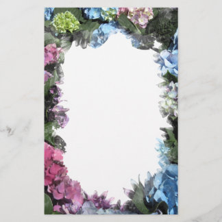 Colorful Hydrangea Blossoms Stationery
