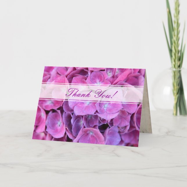 Colorful Hydrangea Flowers Thank you Card (Front)