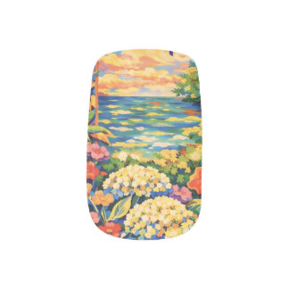 Colorful Hydrangea Garden Impressionist Minx Nail Art