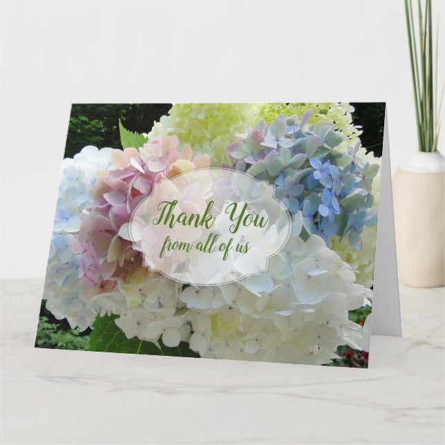 Colorful Hydrangeas Large From All Thank You Card (Front)