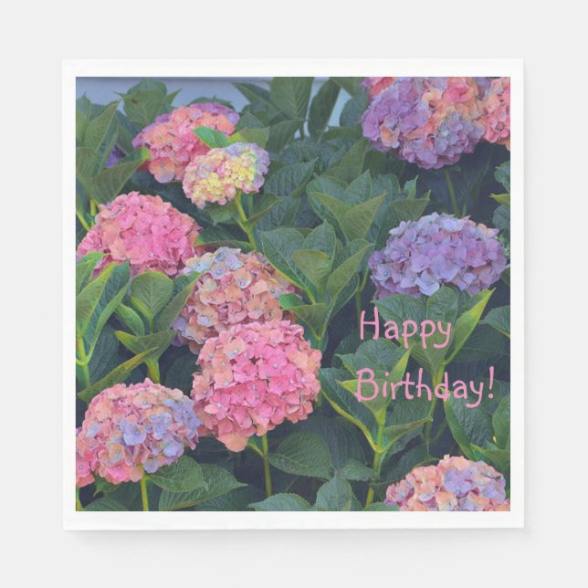 Colorful Hydrangeas Napkins (Front)